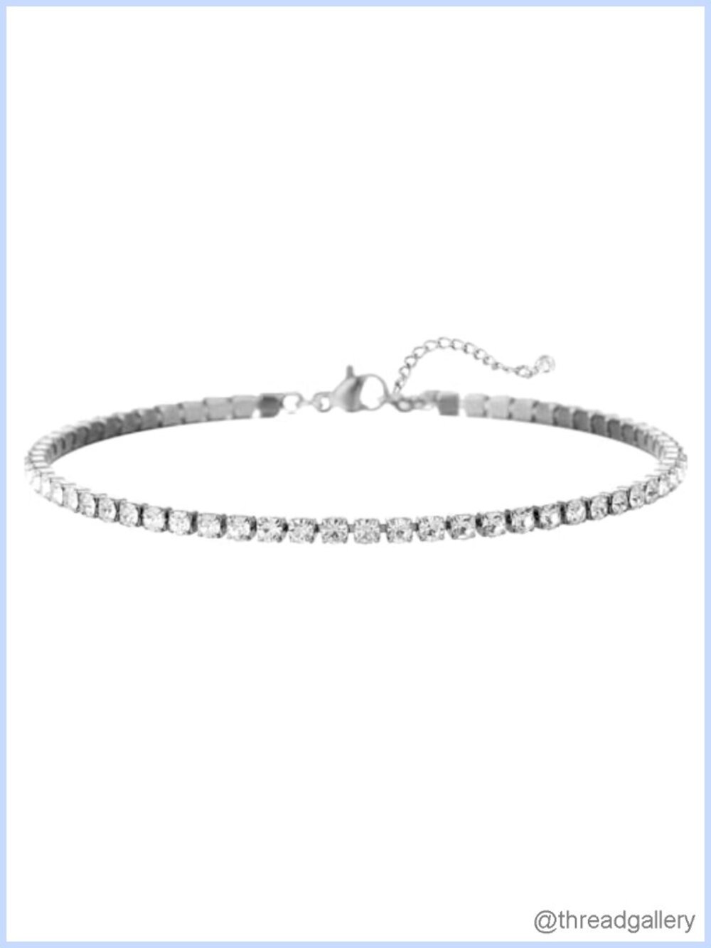 18K White Gold Plated Tennis Anklet for Women Stainless Steel Gold Ankle